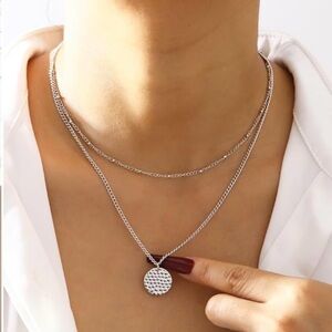 2 Pc. Elegant Silver Necklace Set